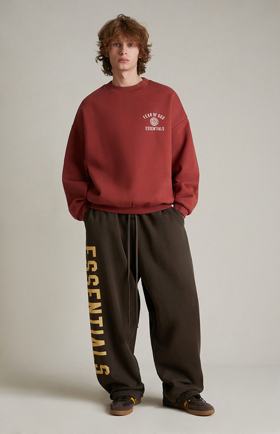 Fear of God Essentials Brown Heavy Fleece Relaxed Sweatpants - Image 2