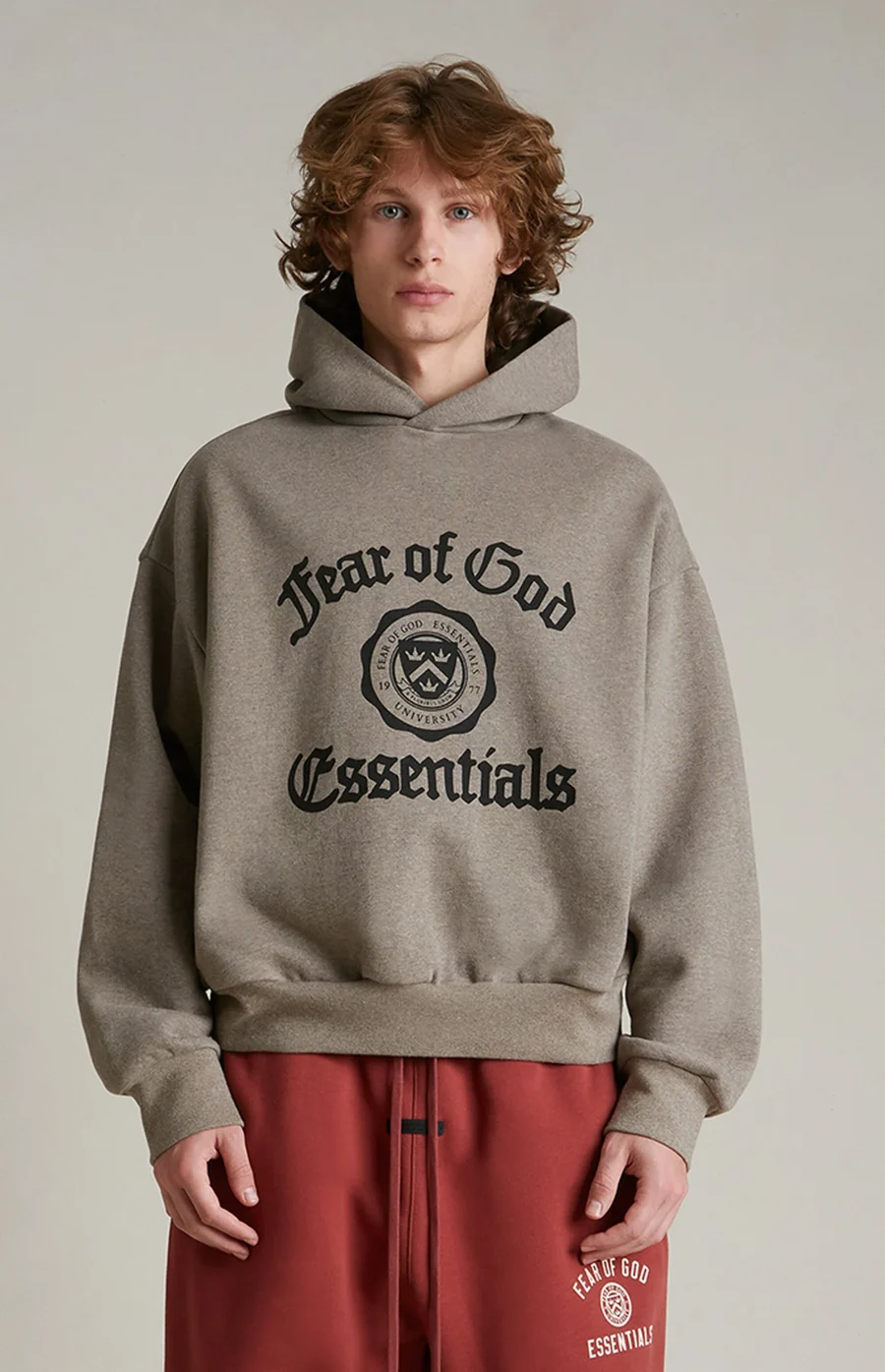Fear of God Essentials Heather Grey Heavy Fleece Vintage Hoodie - Image 2